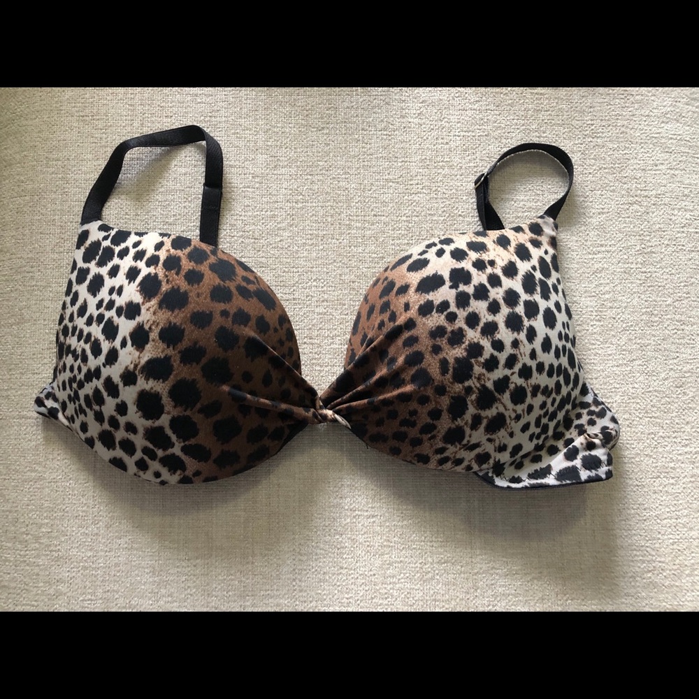 34b animal print cheetah push up bra